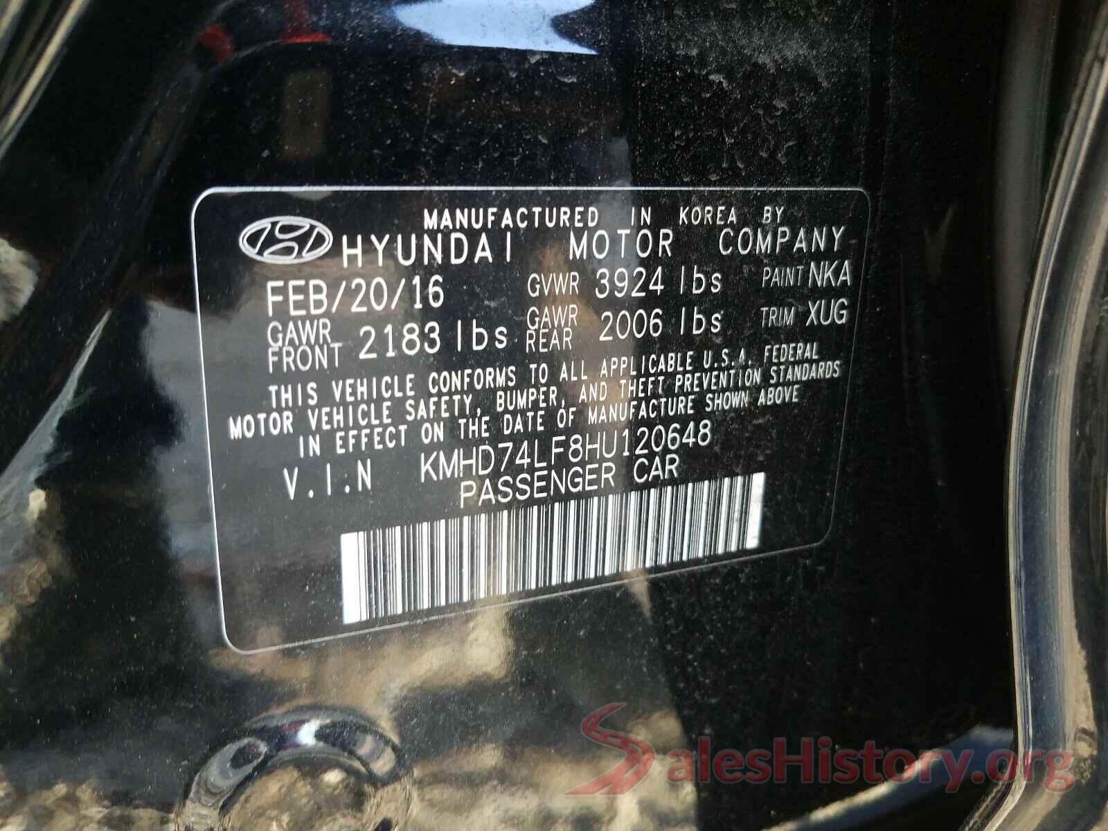 KMHD74LF8HU120648 2017 HYUNDAI ELANTRA