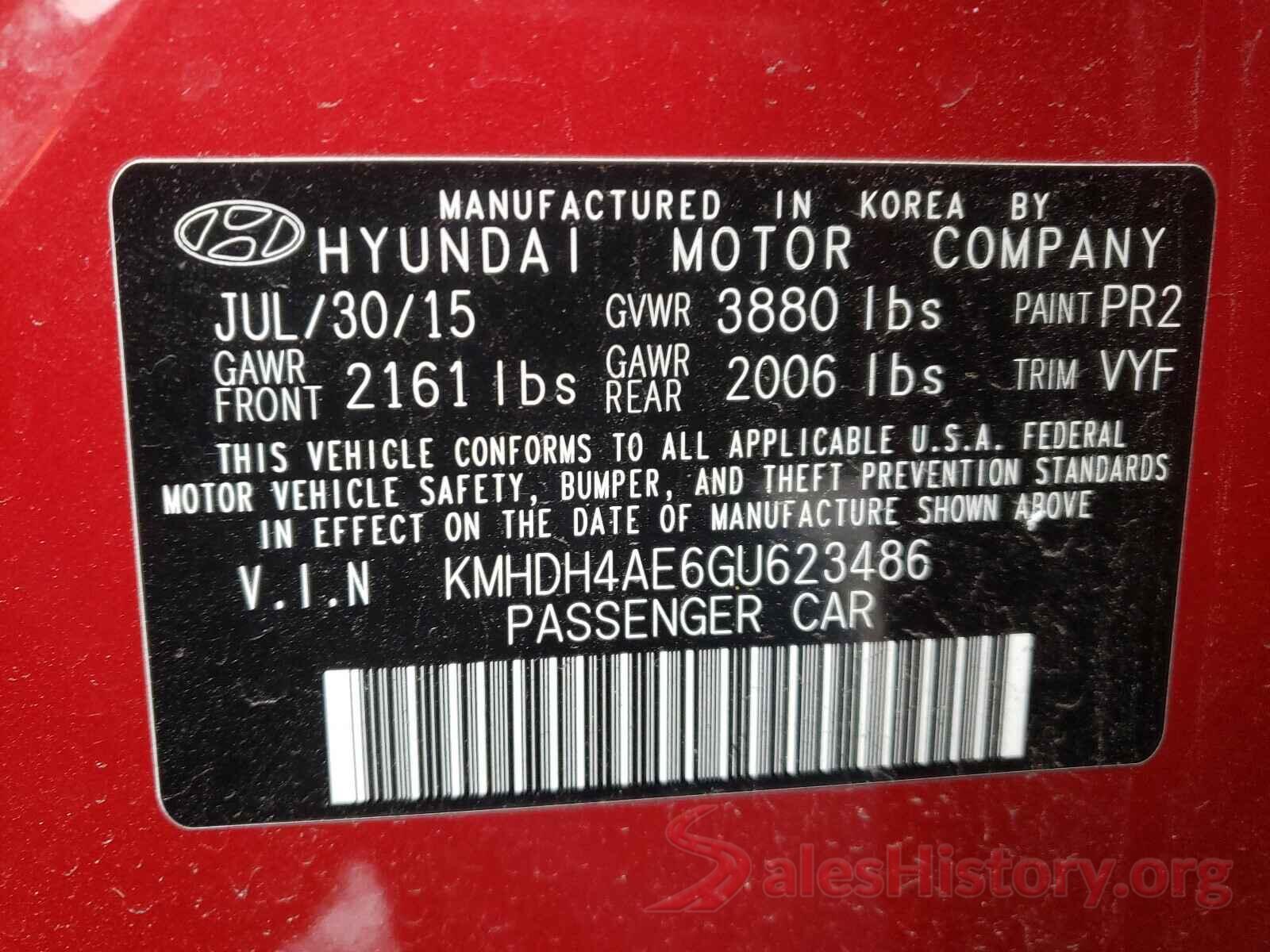 KMHDH4AE6GU623486 2016 HYUNDAI ELANTRA