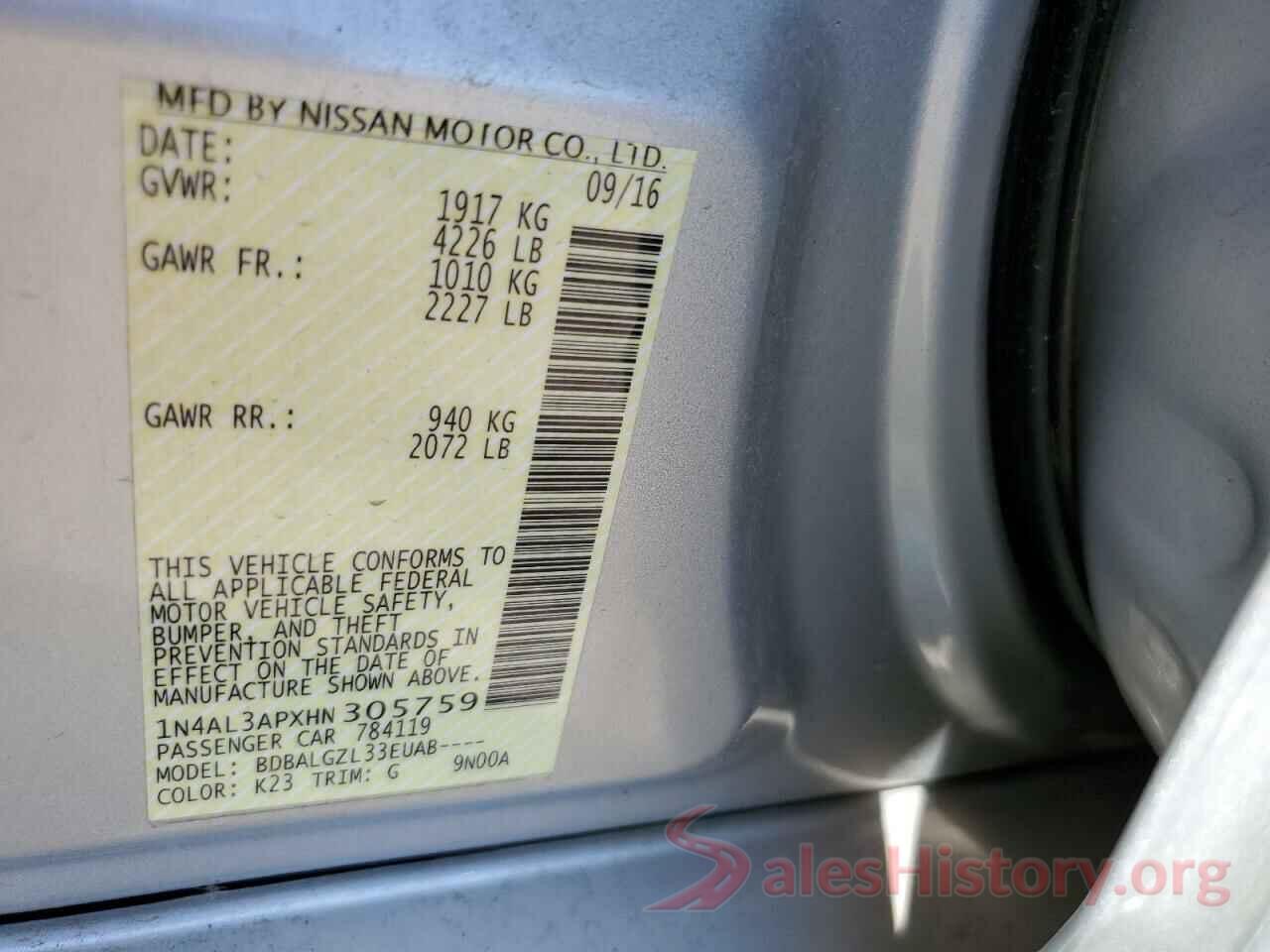 1N4AL3APXHN305759 2017 NISSAN ALTIMA