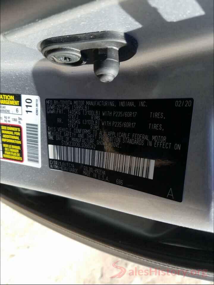 5TDKZ3DC6LS066042 2020 TOYOTA SIENNA