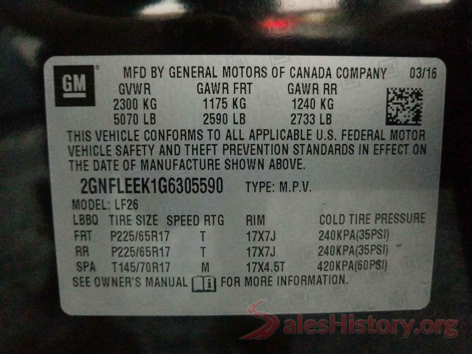 2GNFLEEK1G6305590 2016 CHEVROLET EQUINOX