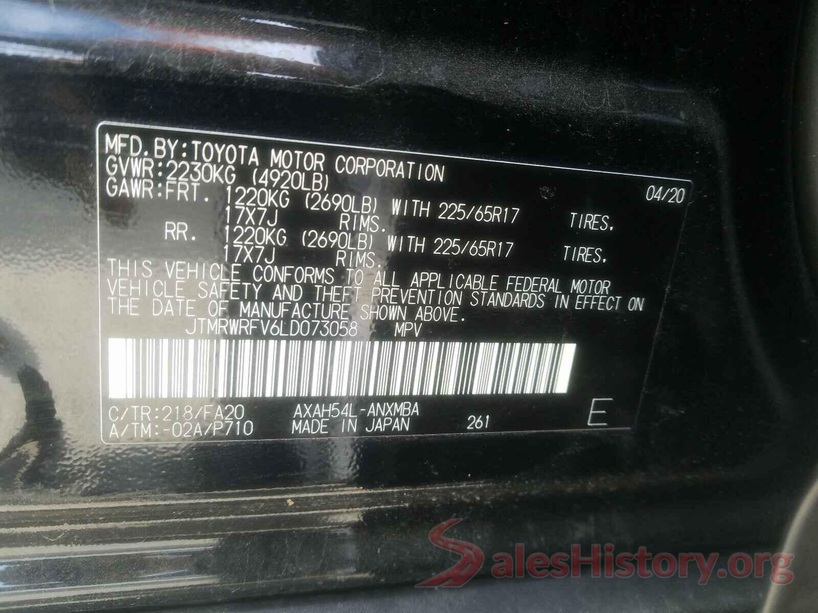 JTMRWRFV6LD073058 2020 TOYOTA RAV4