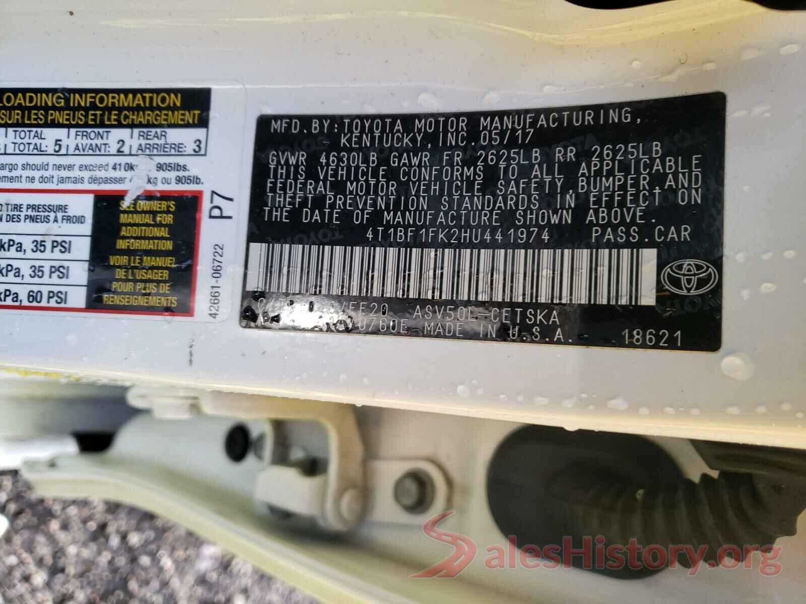 4T1BF1FK2HU441974 2017 TOYOTA CAMRY