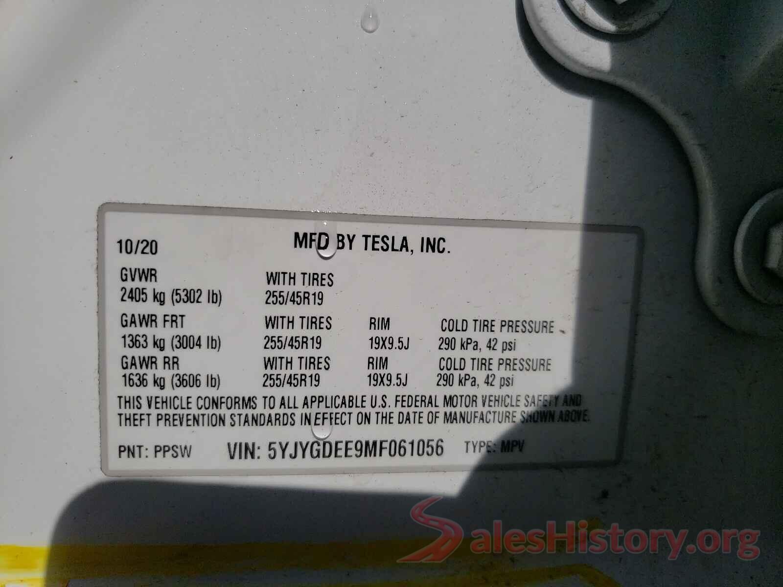 5YJYGDEE9MF061056 2021 TESLA MODEL Y