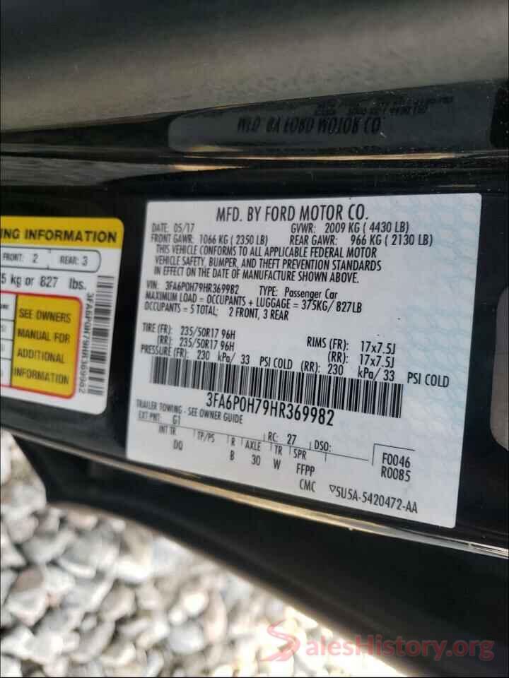 3FA6P0H79HR369982 2017 FORD FUSION