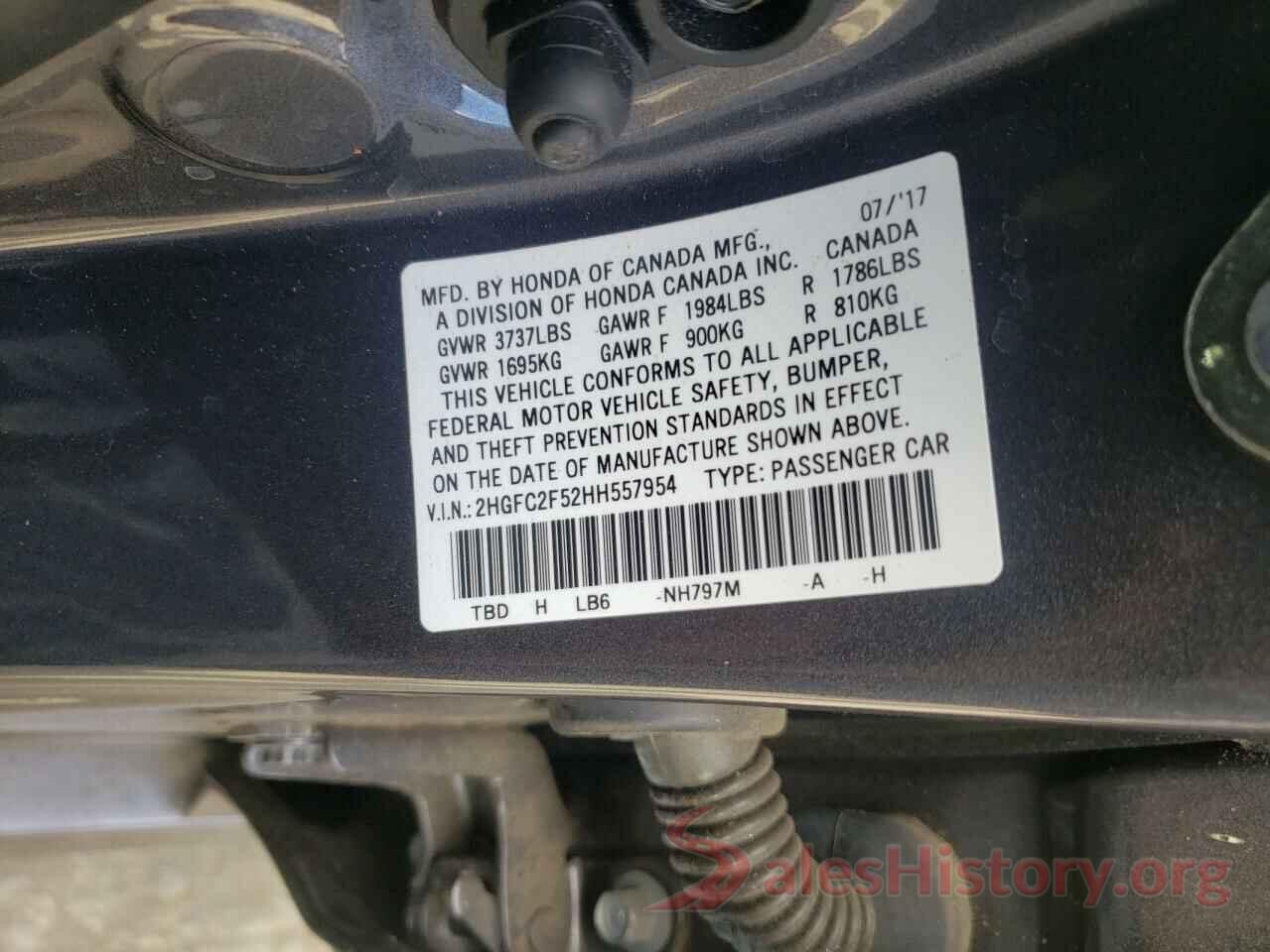 2HGFC2F52HH557954 2017 HONDA CIVIC