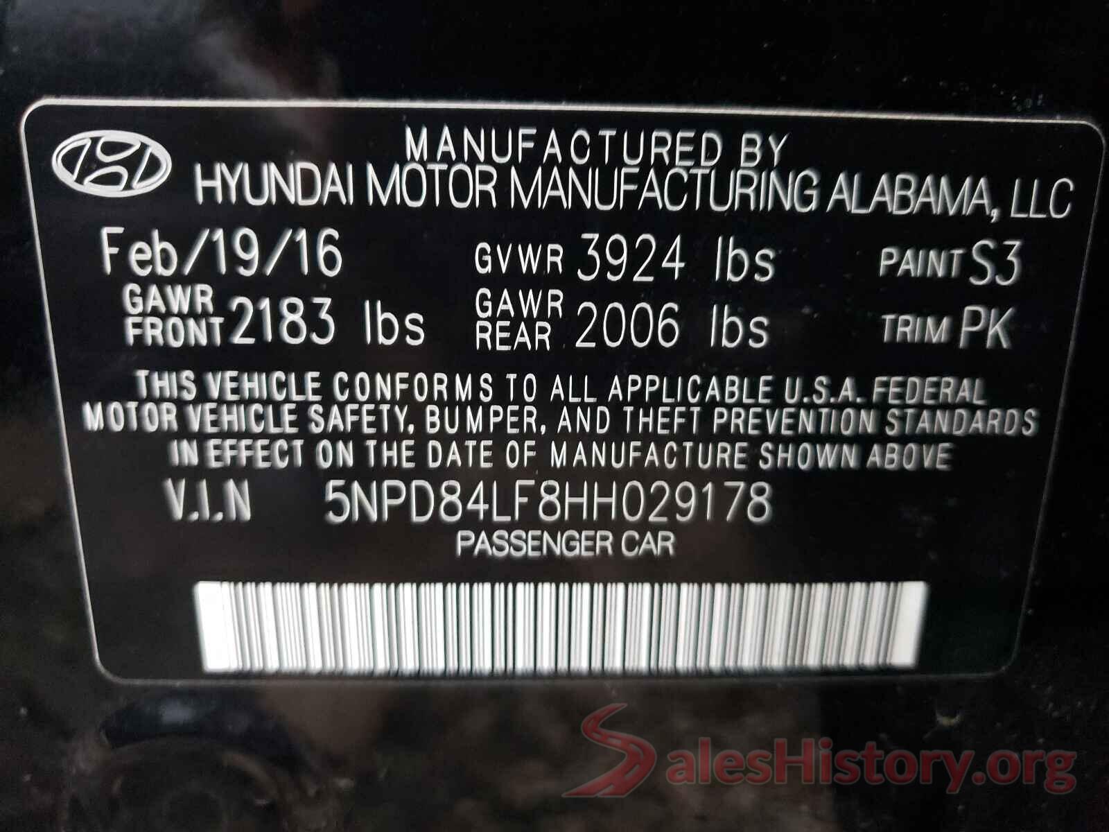 5NPD84LF8HH029178 2017 HYUNDAI ELANTRA