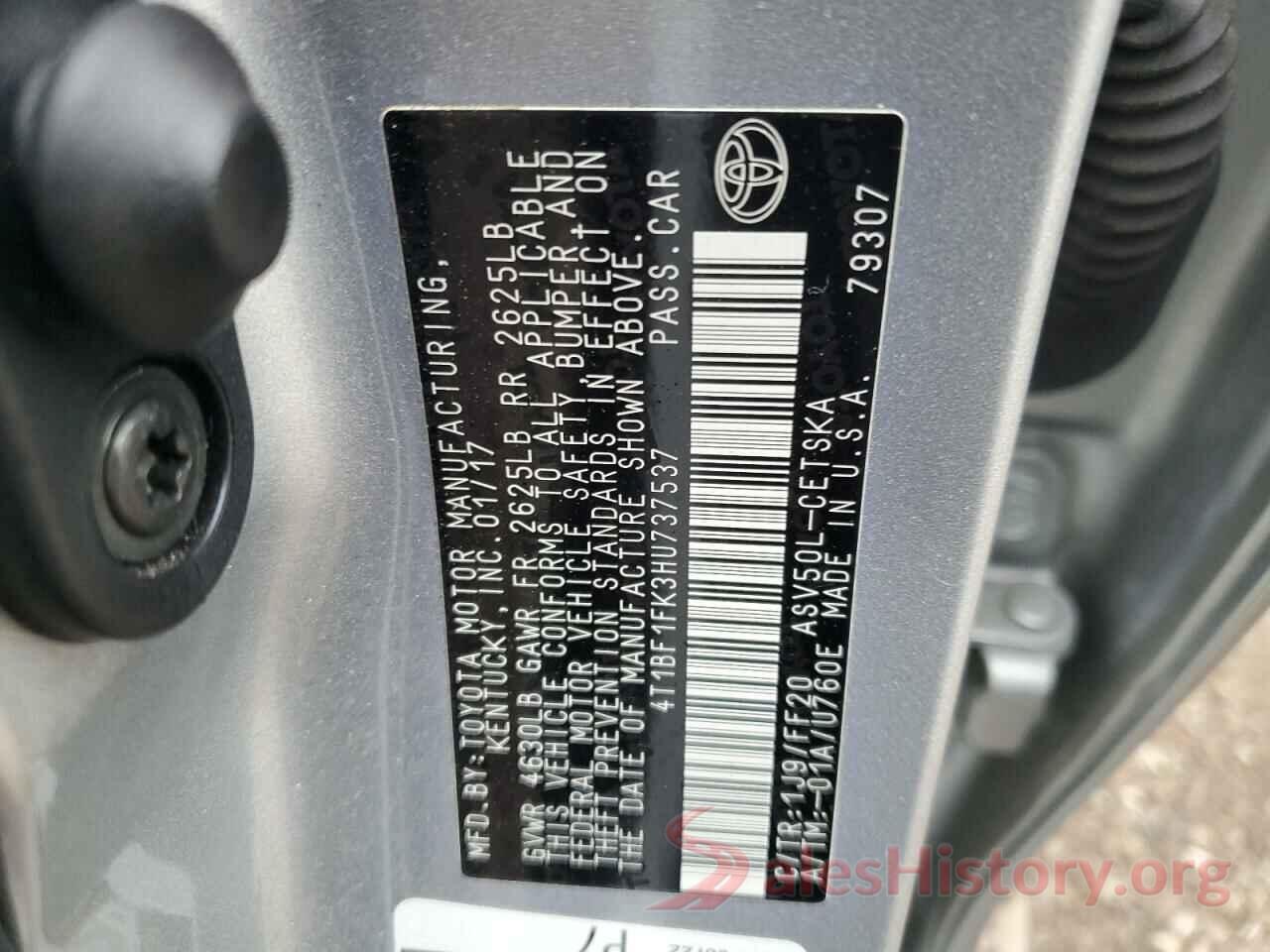 4T1BF1FK3HU737537 2017 TOYOTA CAMRY