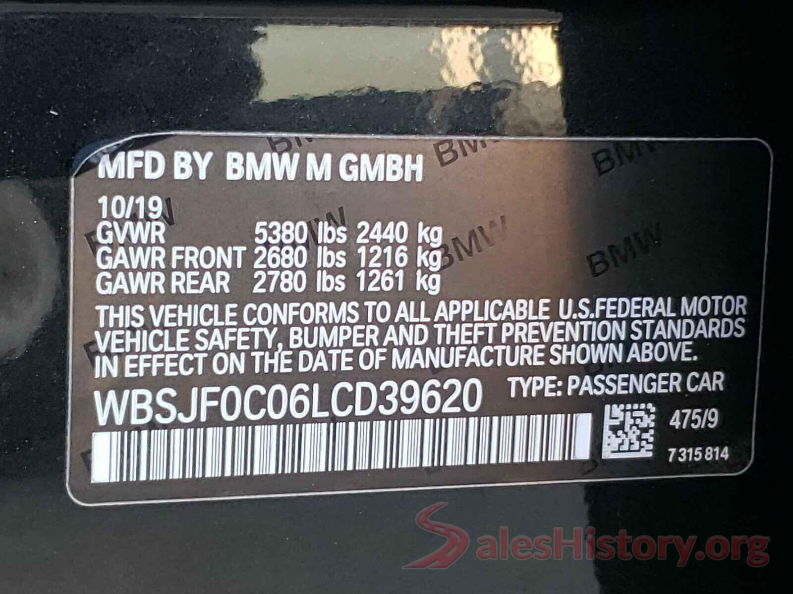 WBSJF0C06LCD39620 2020 BMW M5