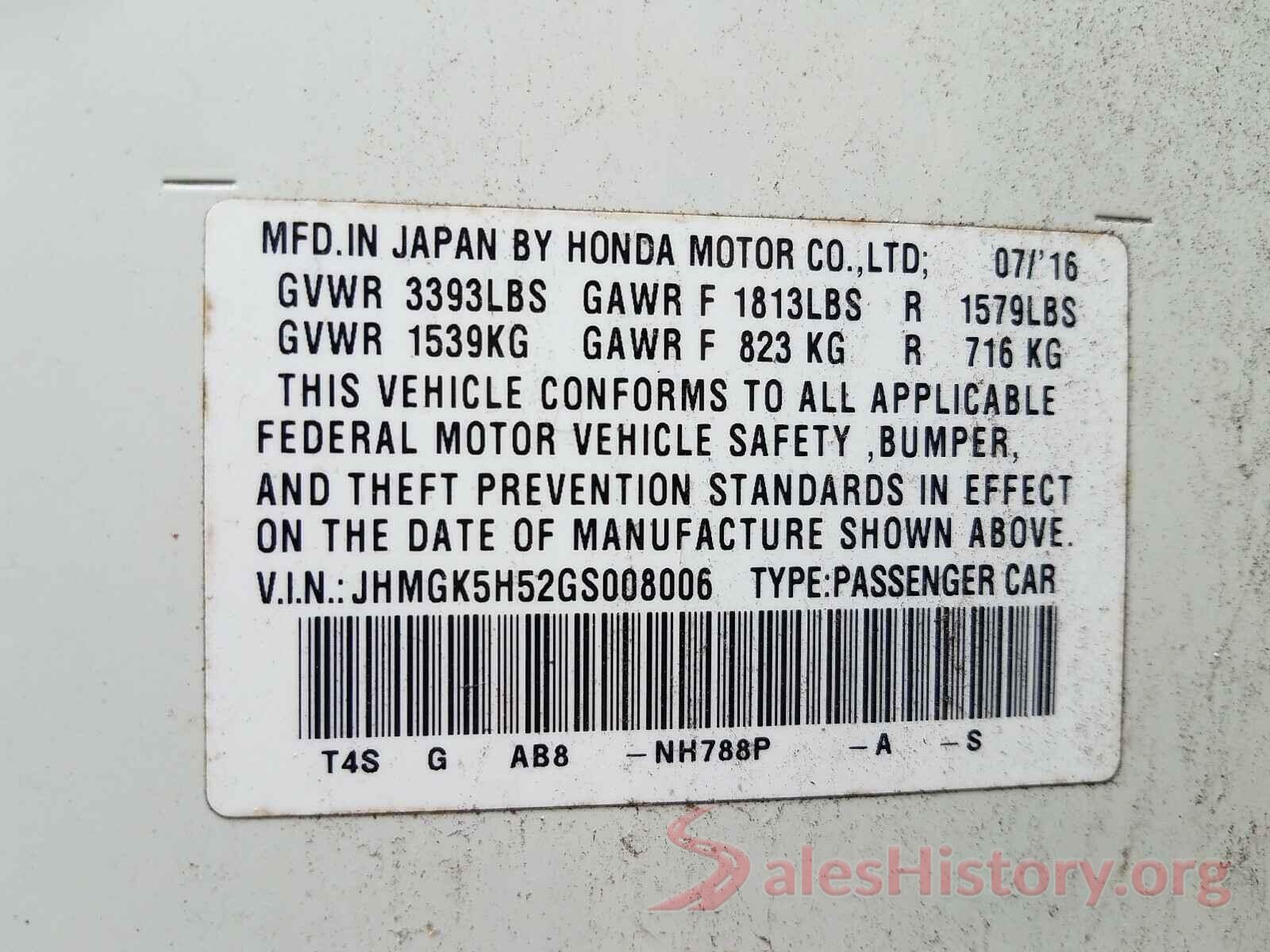 JHMGK5H52GS008006 2016 HONDA FIT