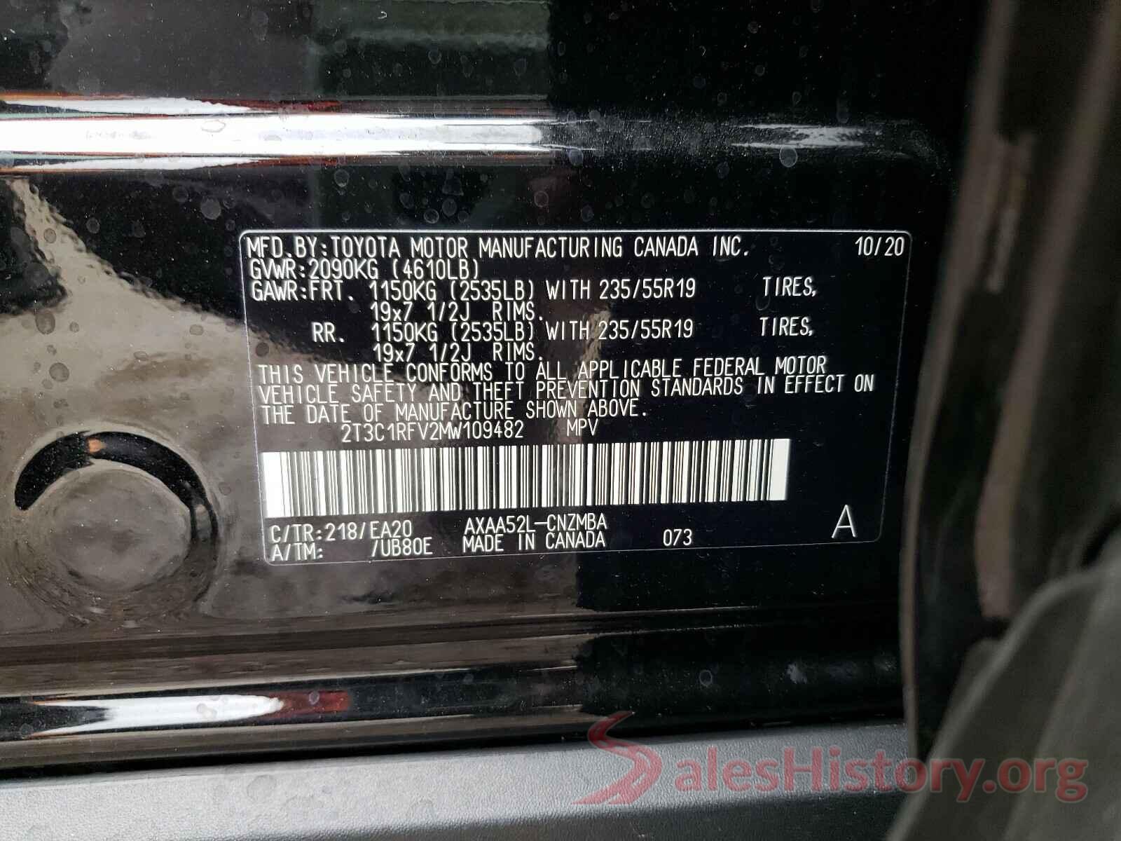 2T3C1RFV2MW109482 2021 TOYOTA RAV4