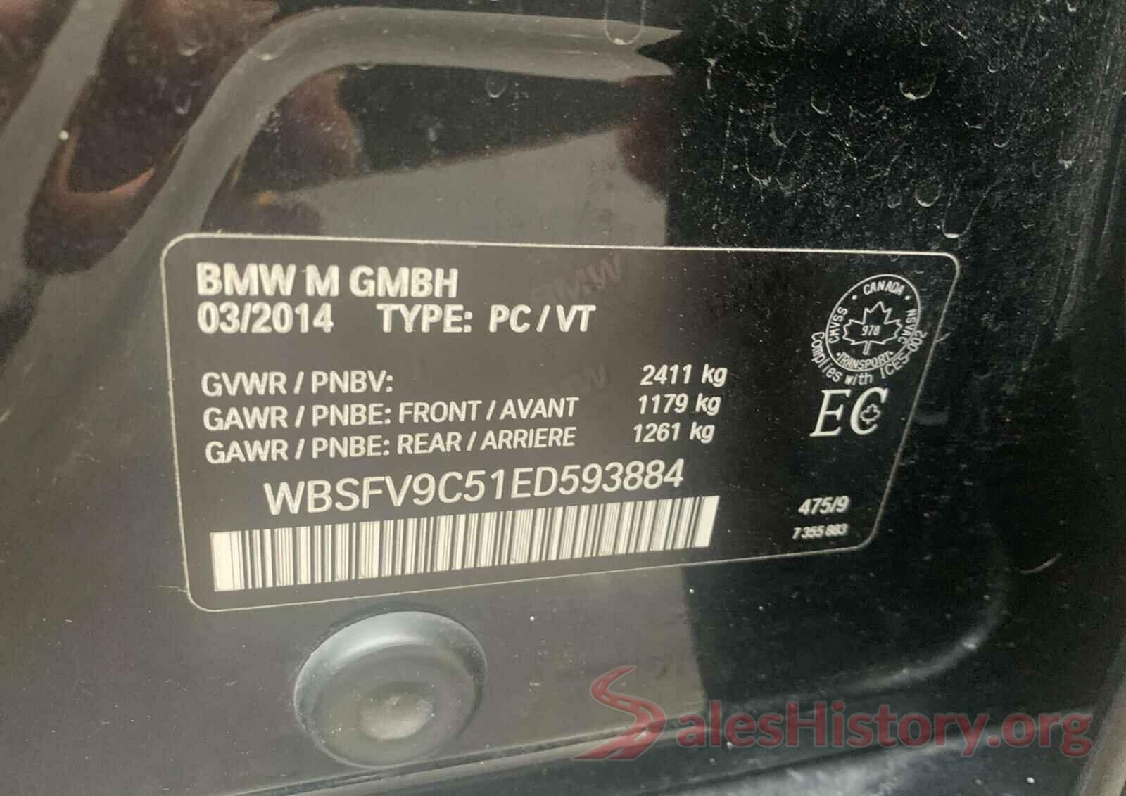 WBSFV9C51ED593884 2014 BMW M5