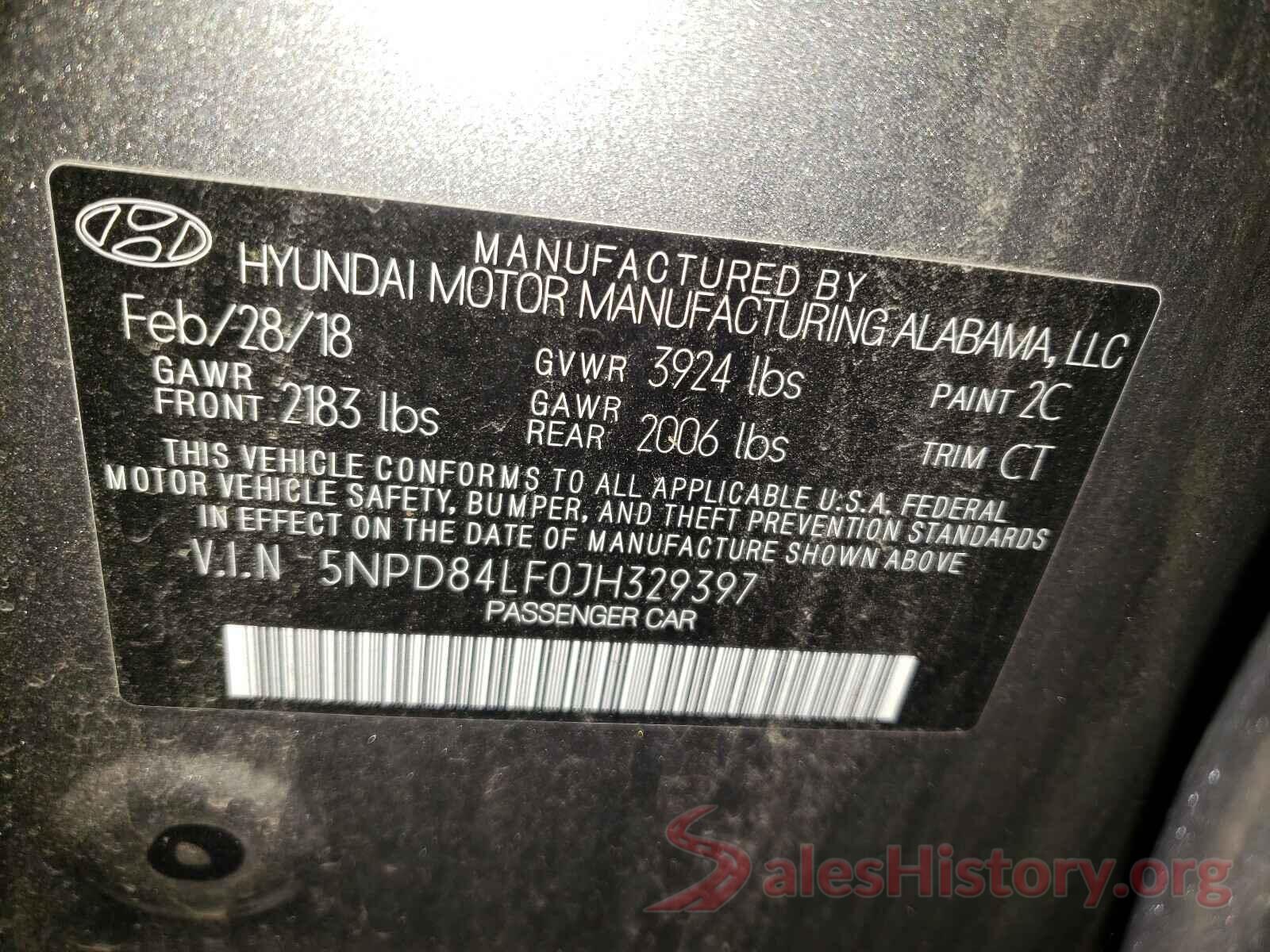 5NPD84LF0JH329397 2018 HYUNDAI ELANTRA