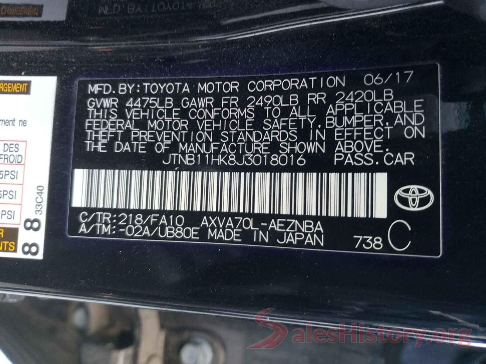 JTNB11HK8J3018016 2018 TOYOTA CAMRY