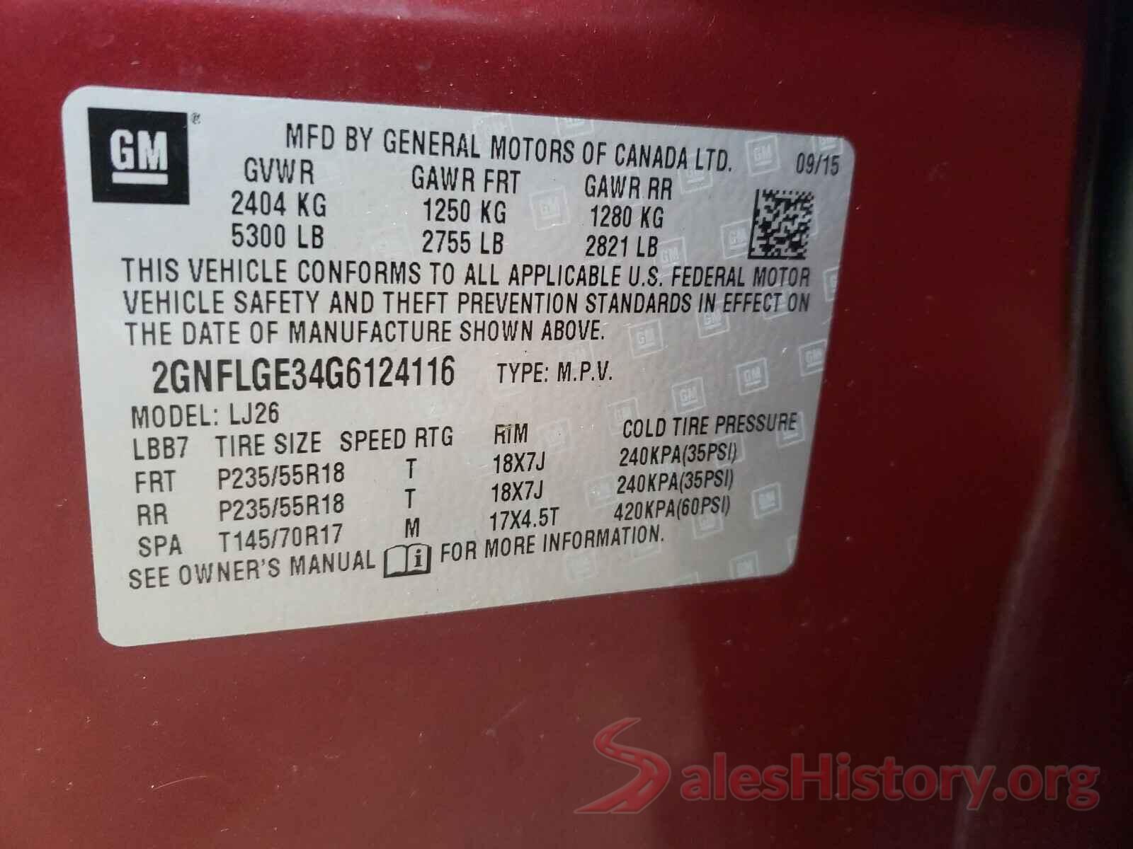 2GNFLGE34G6124116 2016 CHEVROLET EQUINOX