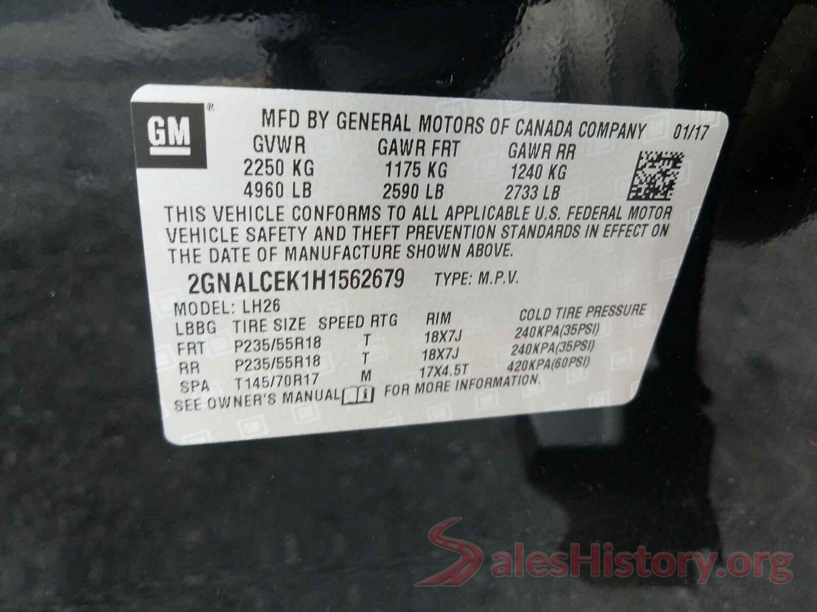 2GNALCEK1H1562679 2017 CHEVROLET EQUINOX