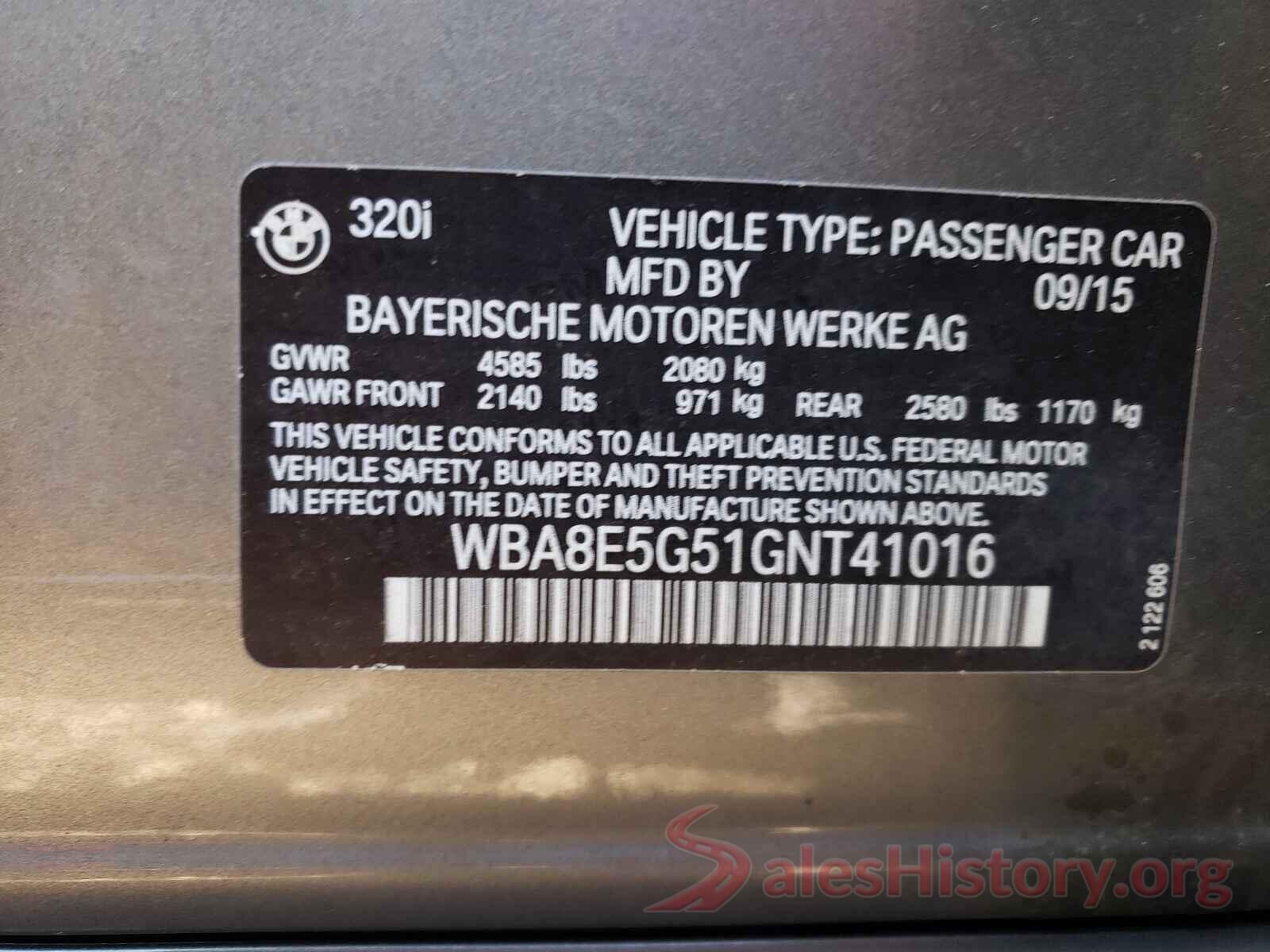 WBA8E5G51GNT41016 2016 BMW 3 SERIES