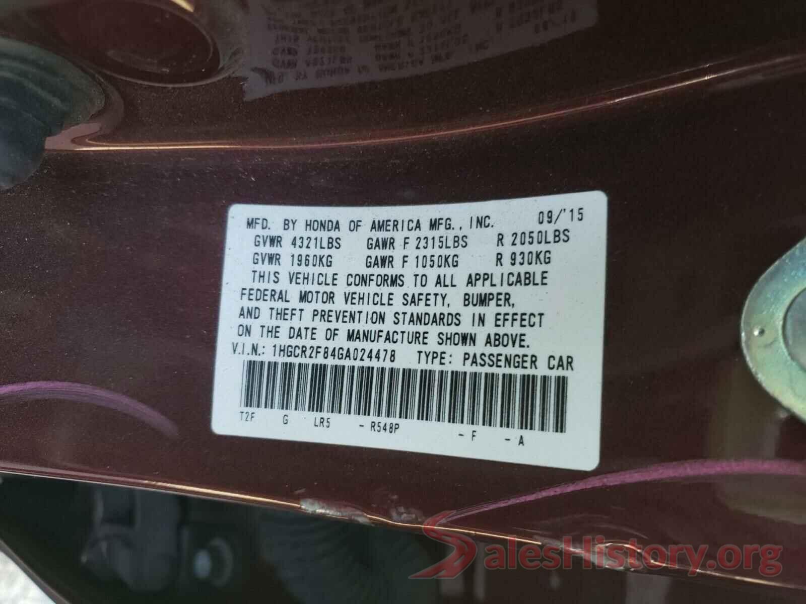 1HGCR2F84GA024478 2016 HONDA ACCORD