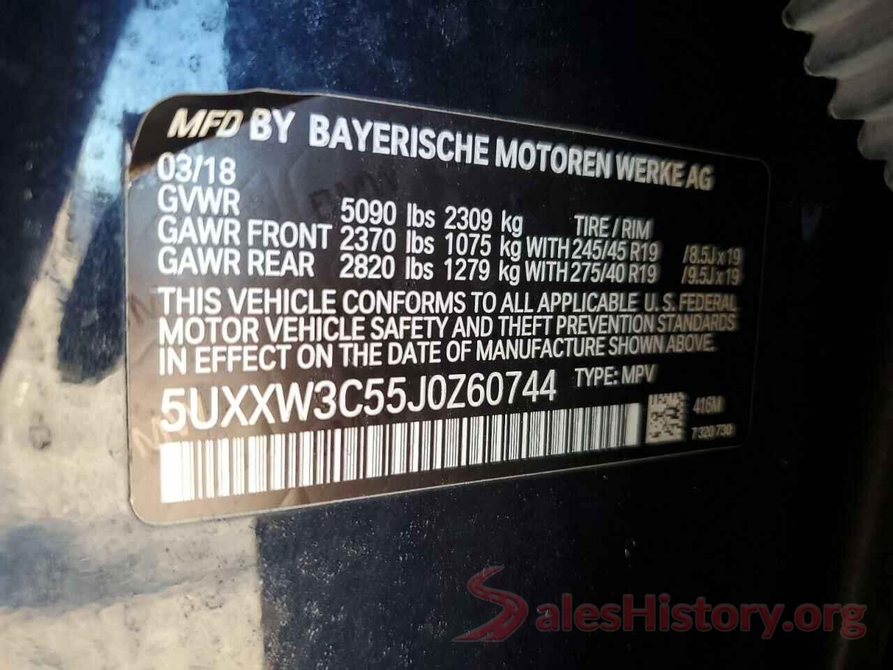 5UXXW3C55J0Z60744 2018 BMW X4