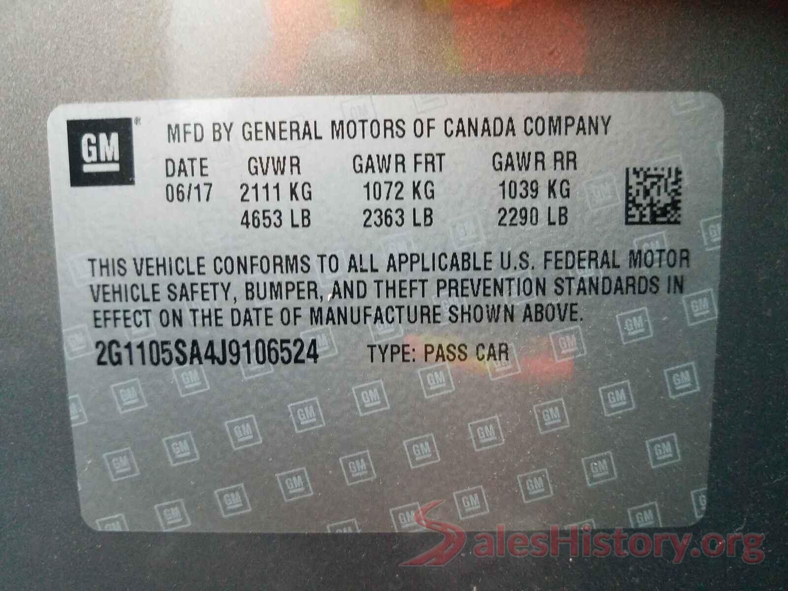 2G1105SA4J9106524 2018 CHEVROLET IMPALA