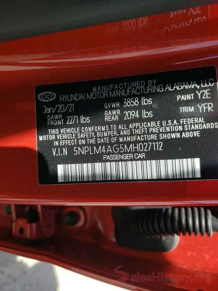 5NPLM4AG5MH027112 2021 HYUNDAI ELANTRA