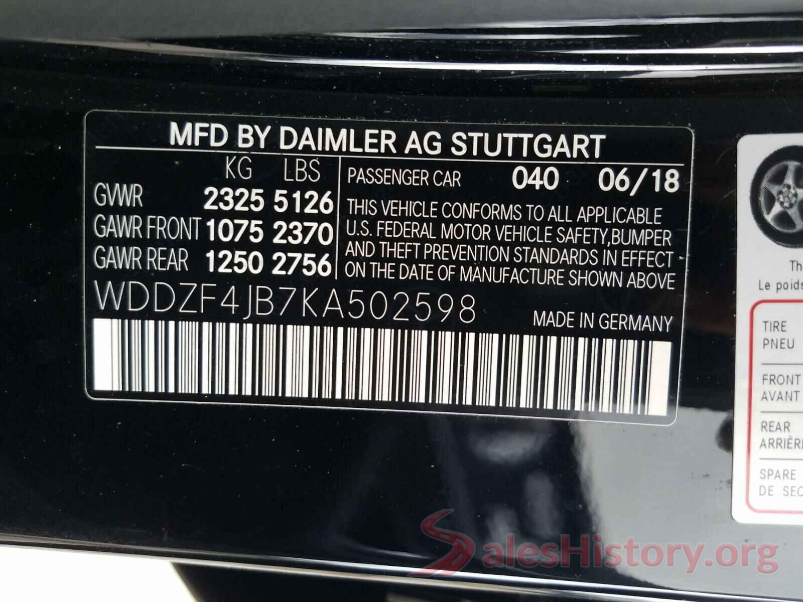 WDDZF4JB7KA502598 2019 MERCEDES-BENZ E CLASS