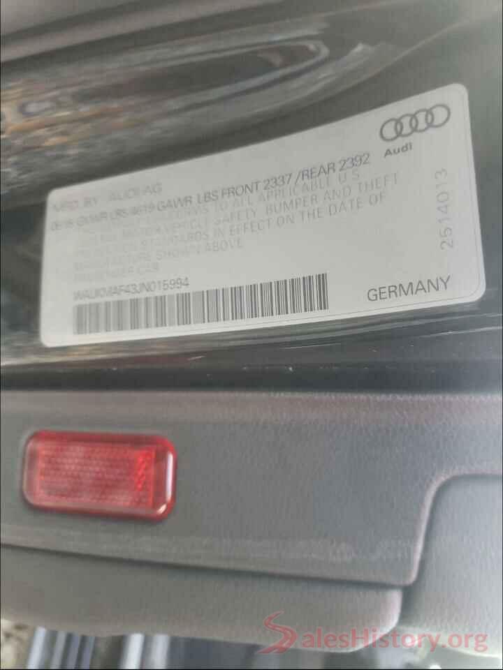 WAUKMAF43JN015994 2018 AUDI A4