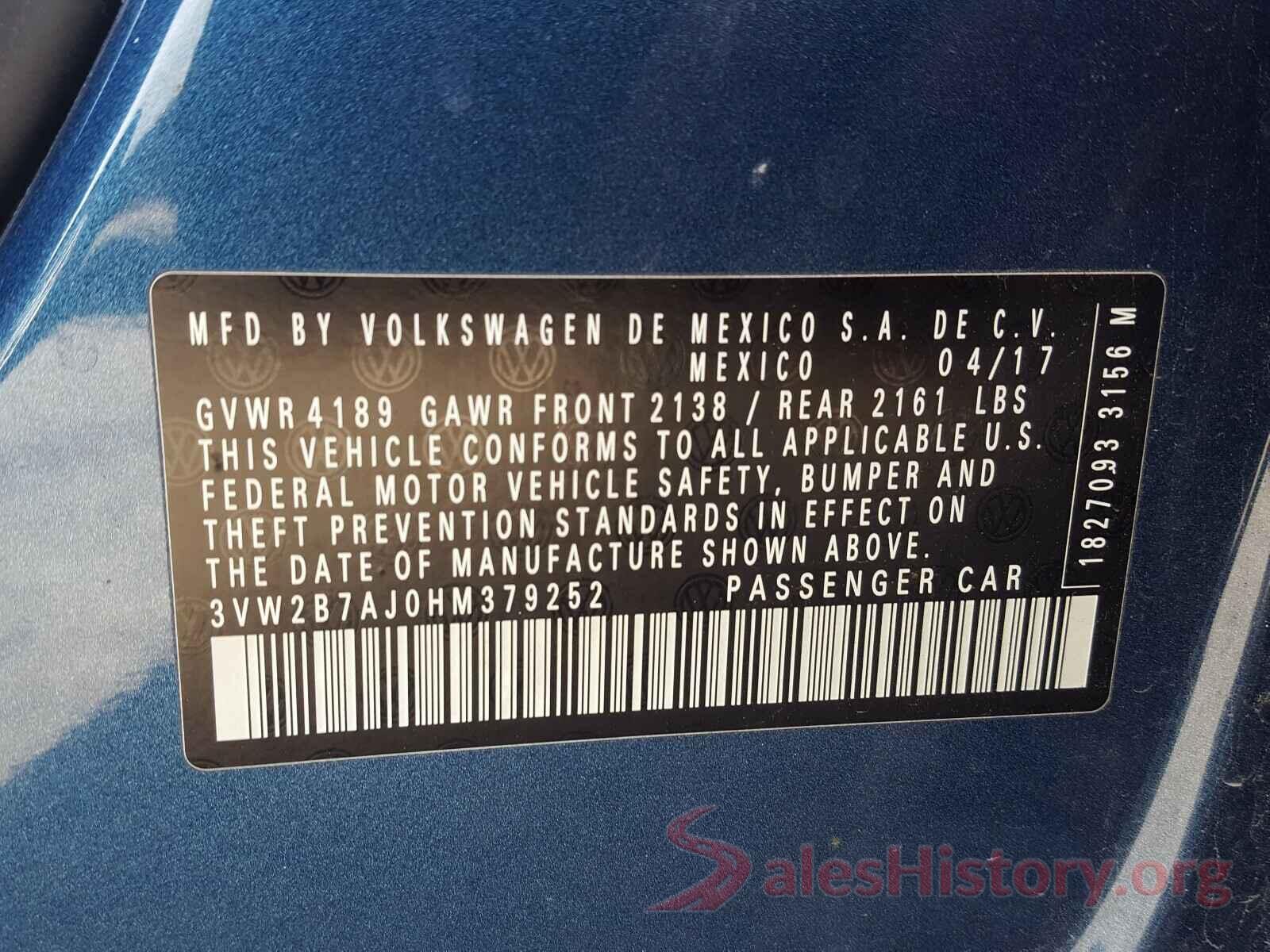 3VW2B7AJ0HM379252 2017 VOLKSWAGEN JETTA