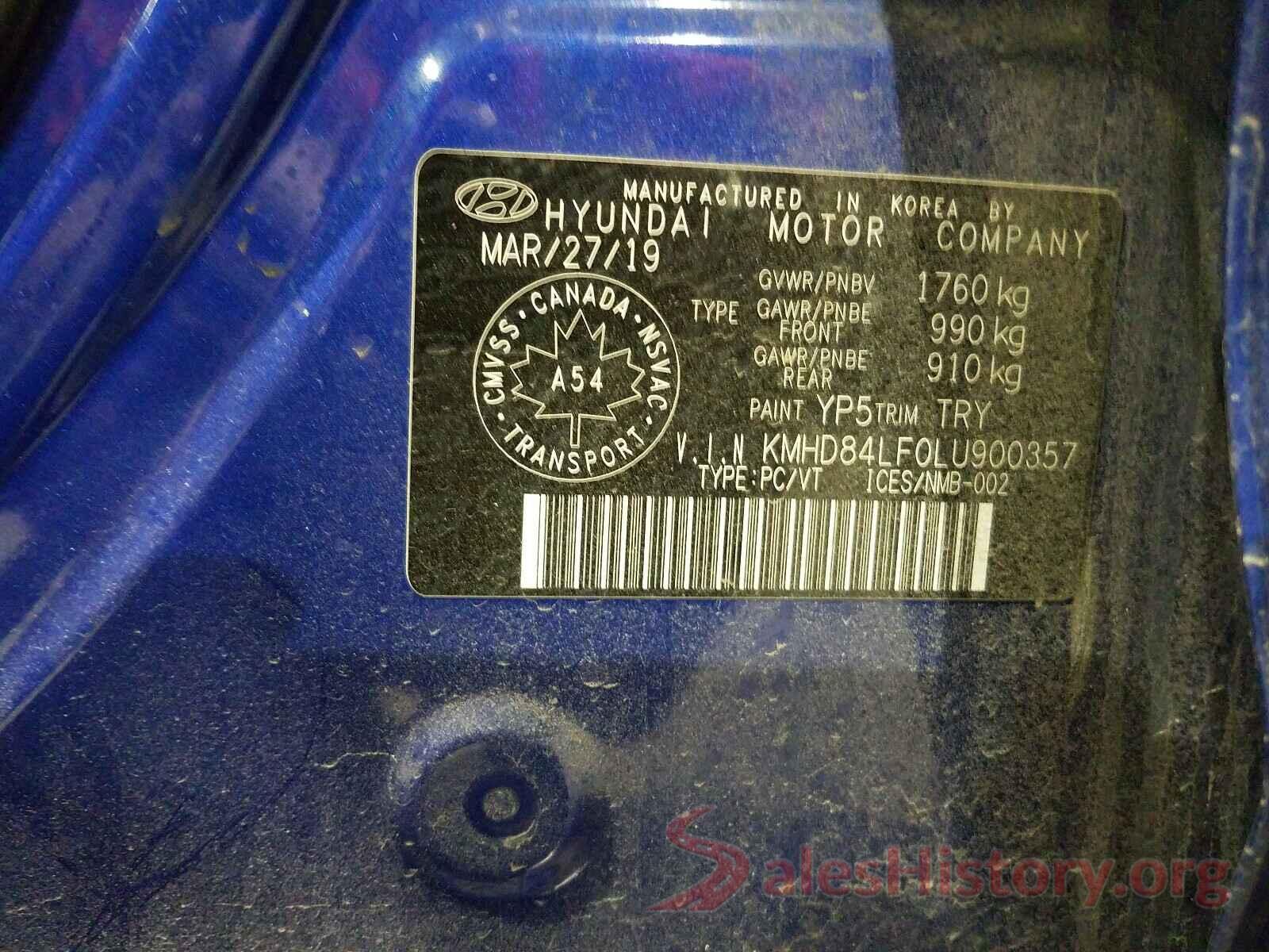 KMHD84LF0LU900357 2020 HYUNDAI ELANTRA