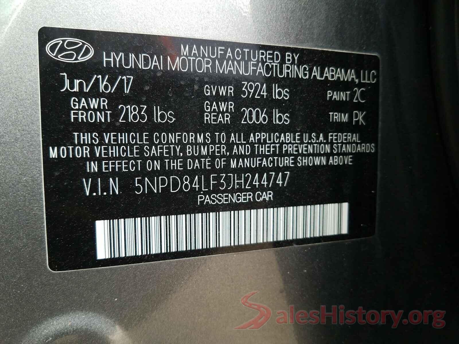 5NPD84LF3JH244747 2018 HYUNDAI ELANTRA