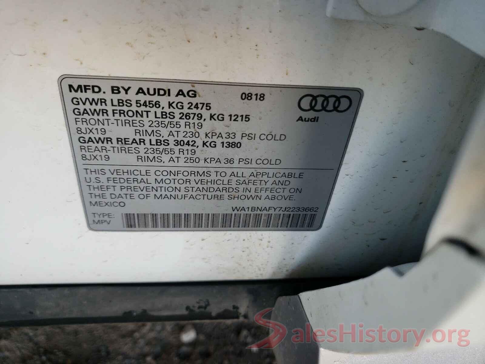 WA1BNAFY7J2233662 2018 AUDI Q5