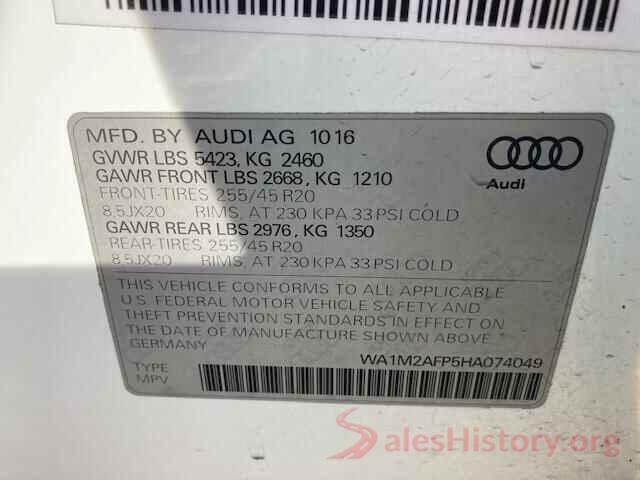 WA1M2AFP5HA074049 2017 AUDI Q5