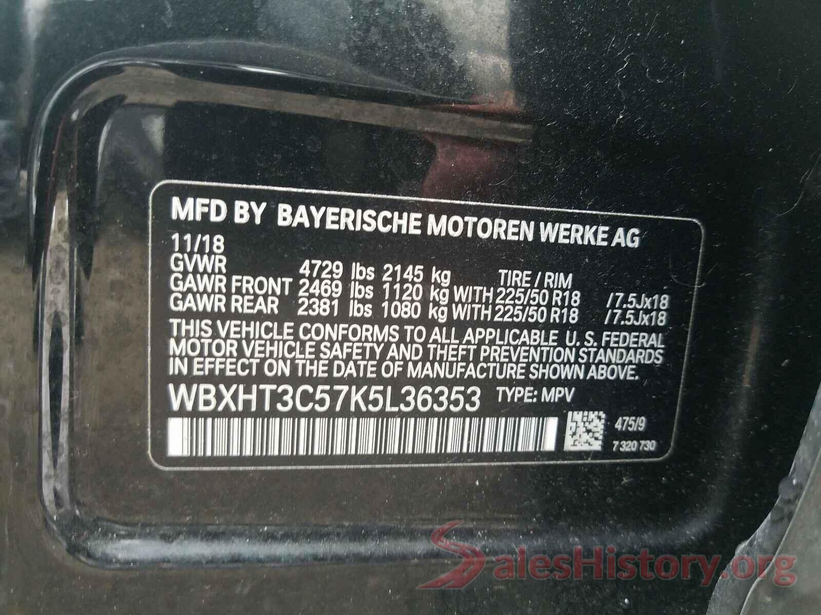 WBXHT3C57K5L36353 2019 BMW X1