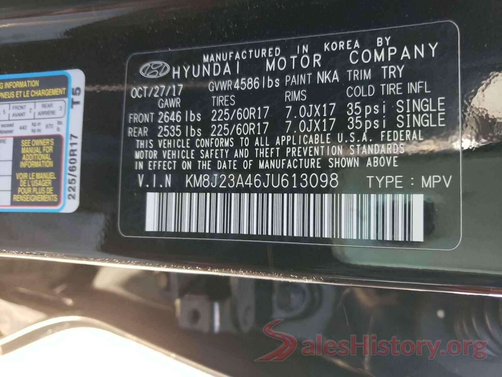 KM8J23A46JU613098 2018 HYUNDAI TUCSON