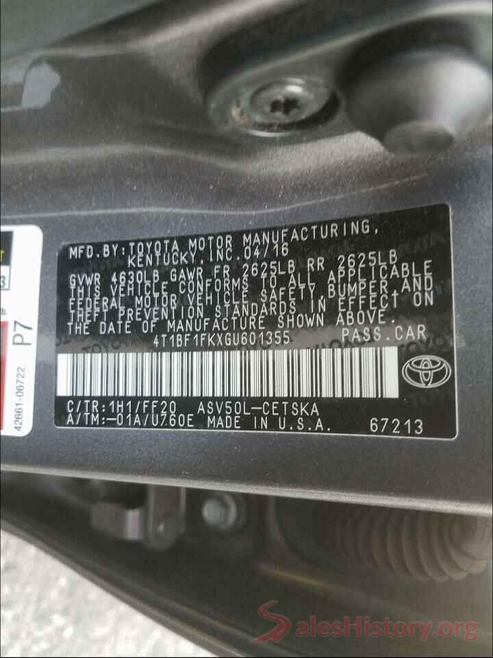 4T1BF1FKXGU601355 2016 TOYOTA CAMRY