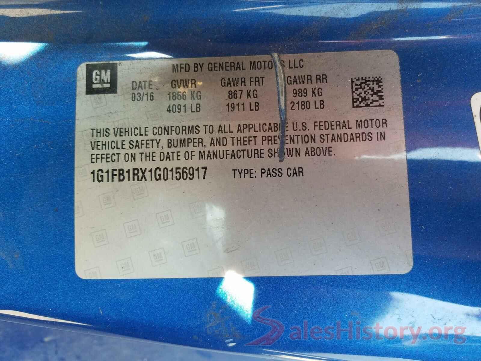 1G1FB1RX1G0156917 2016 CHEVROLET CAMARO