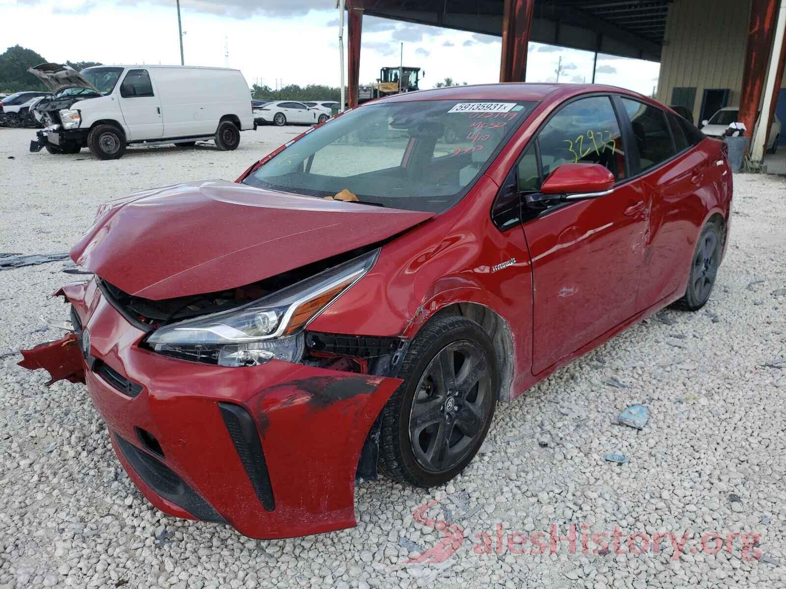 JTDKARFU3K3075149 2019 TOYOTA PRIUS