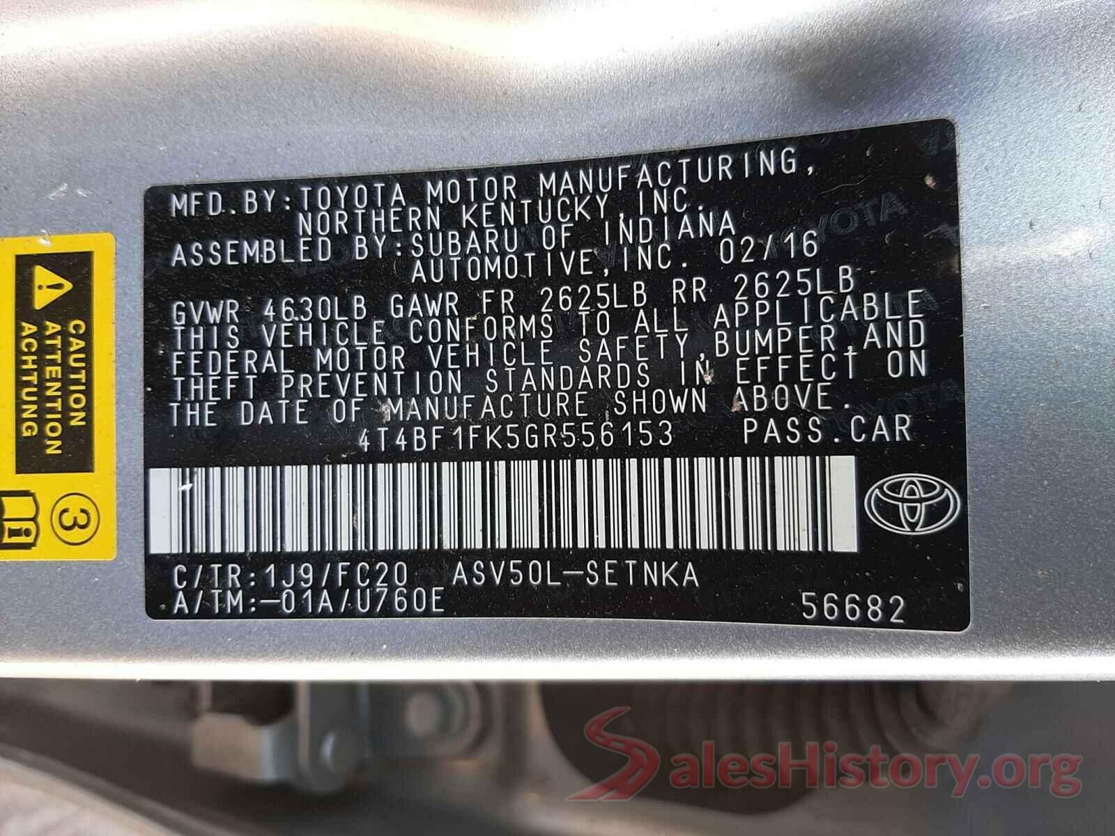 4T4BF1FK5GR556153 2016 TOYOTA CAMRY