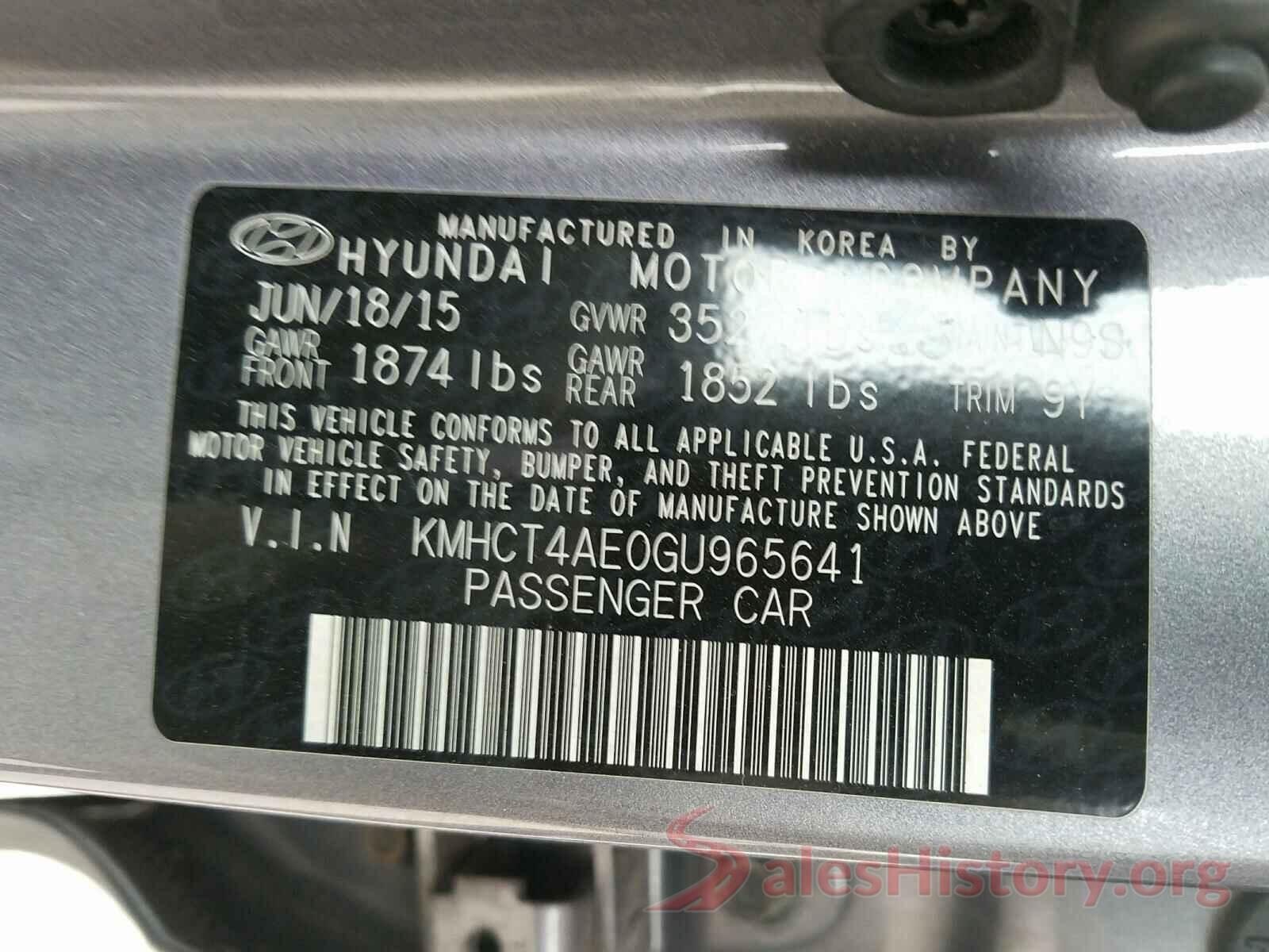 KMHCT4AE0GU965641 2016 HYUNDAI ACCENT