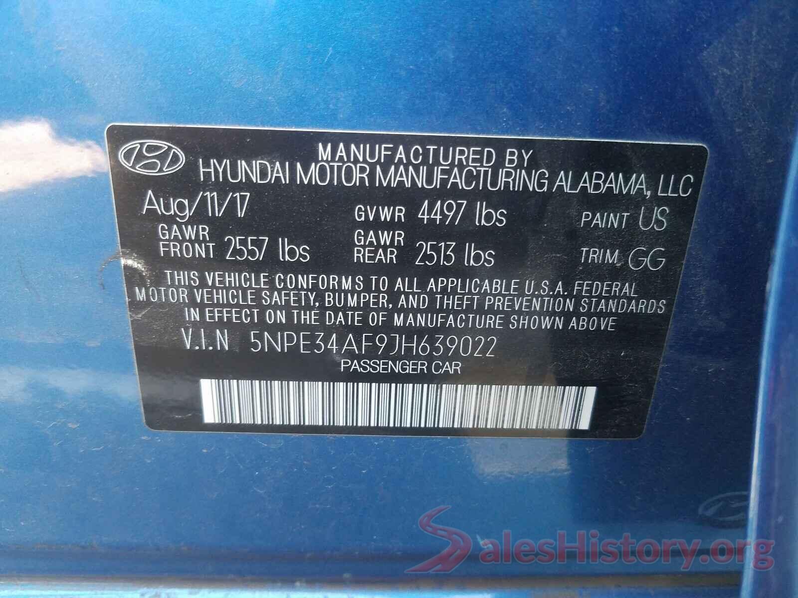 5NPE34AF9JH639022 2018 HYUNDAI SONATA