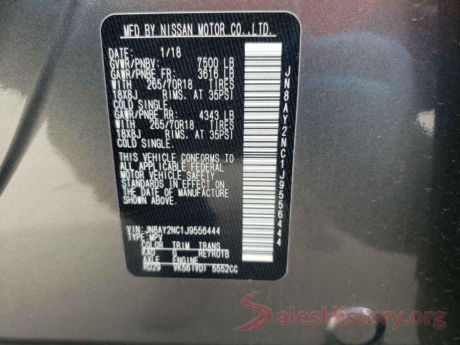 JN8AY2NC1J9556444 2018 NISSAN ARMADA