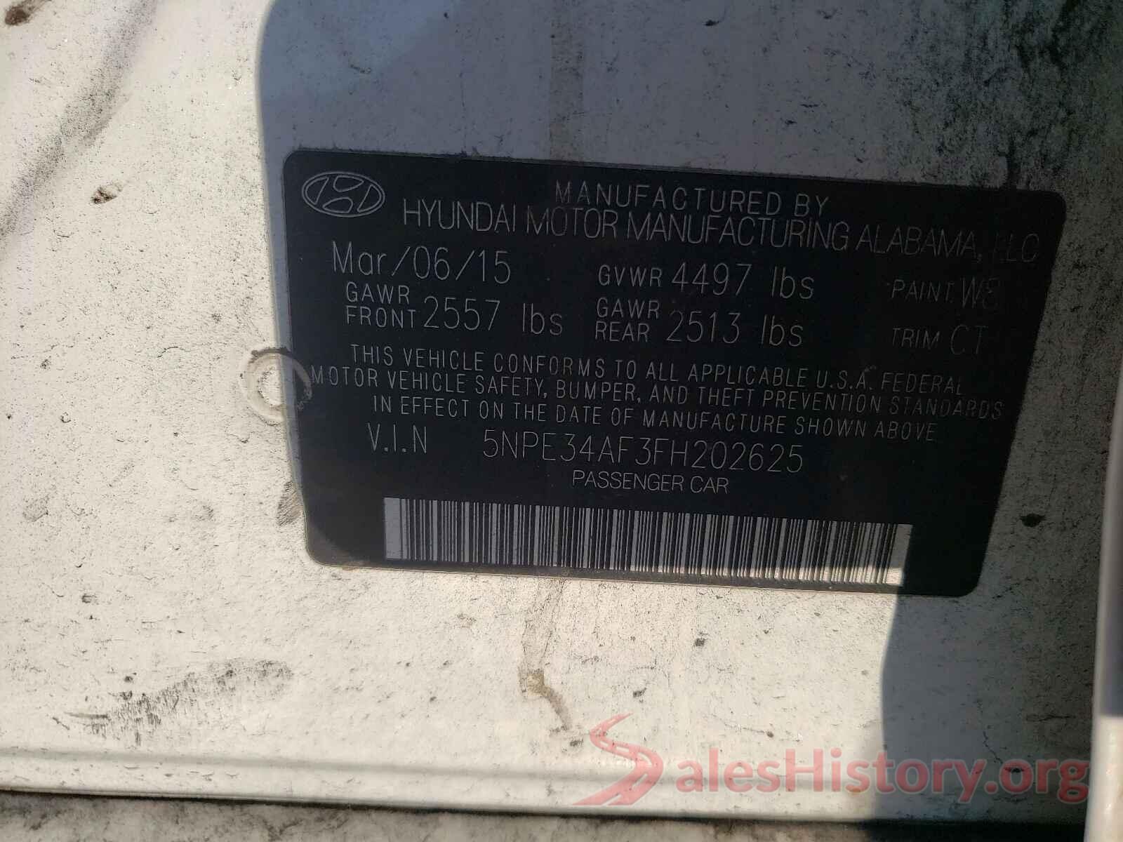 5NPE34AF3FH202625 2015 HYUNDAI SONATA