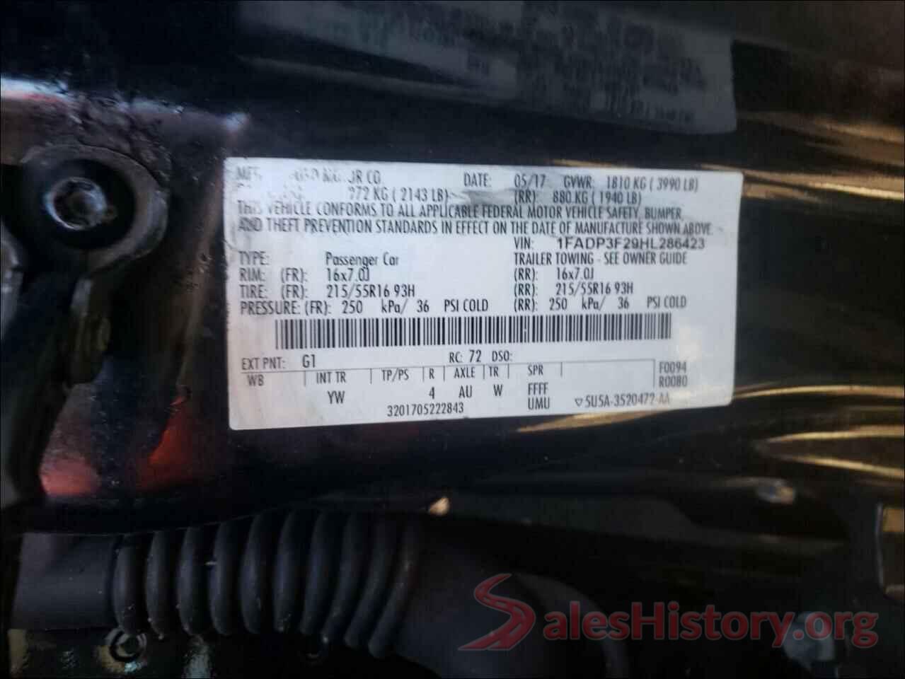 1FADP3F29HL286423 2017 FORD FOCUS