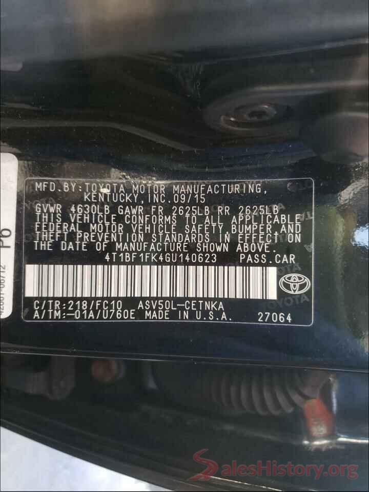 4T1BF1FK4GU140623 2016 TOYOTA CAMRY