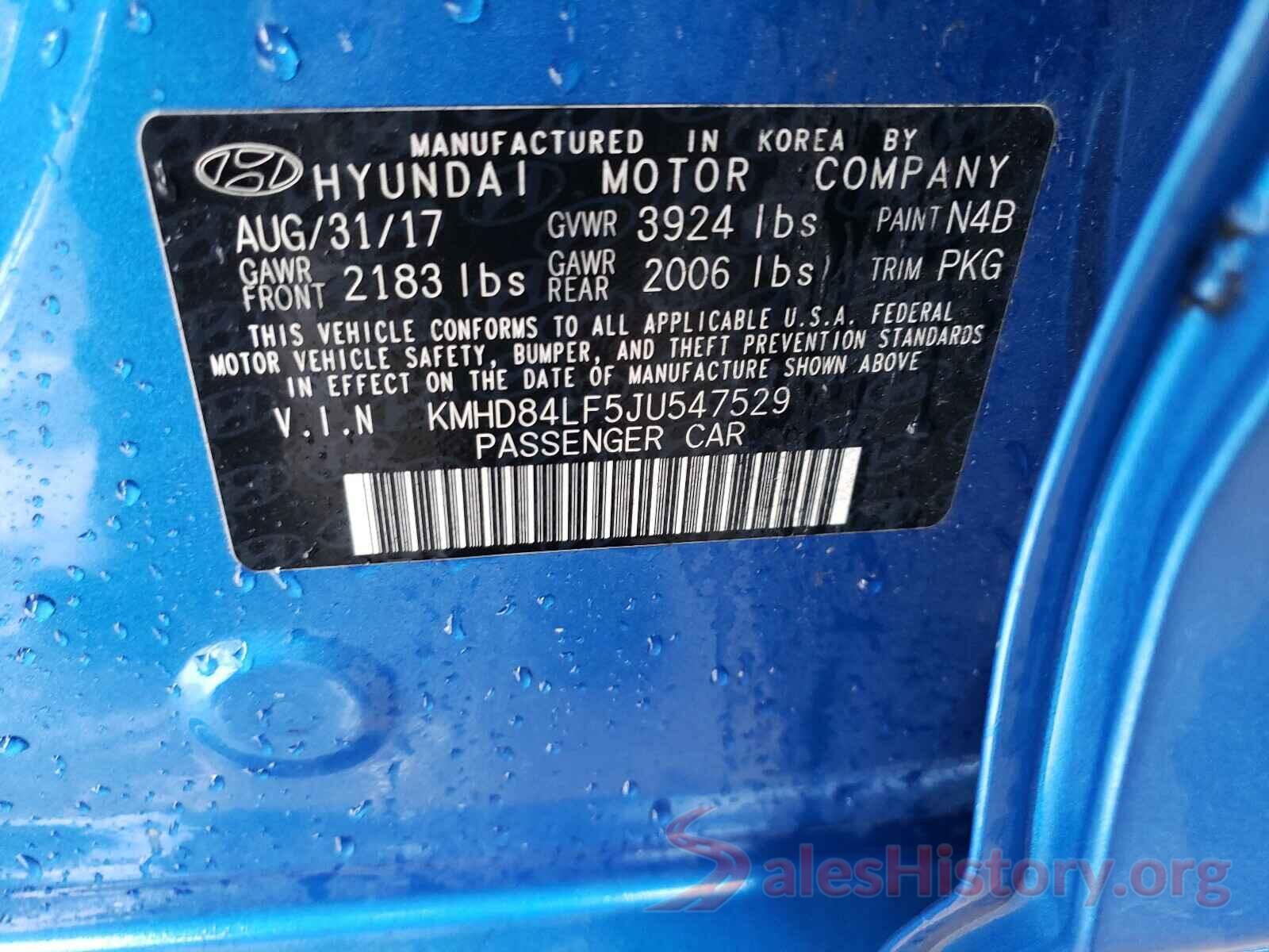 KMHD84LF5JU547529 2018 HYUNDAI ELANTRA