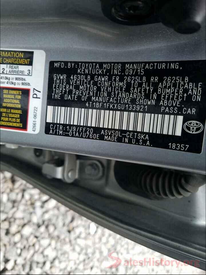 4T1BF1FKXGU133921 2016 TOYOTA CAMRY