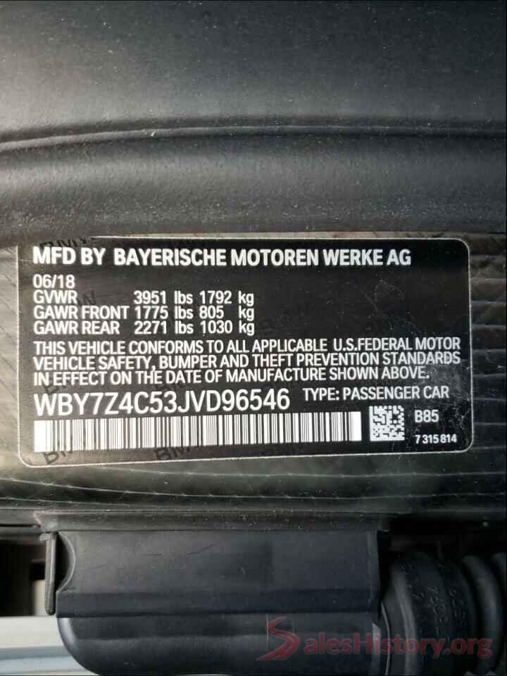 WBY7Z4C53JVD96546 2018 BMW I SERIES