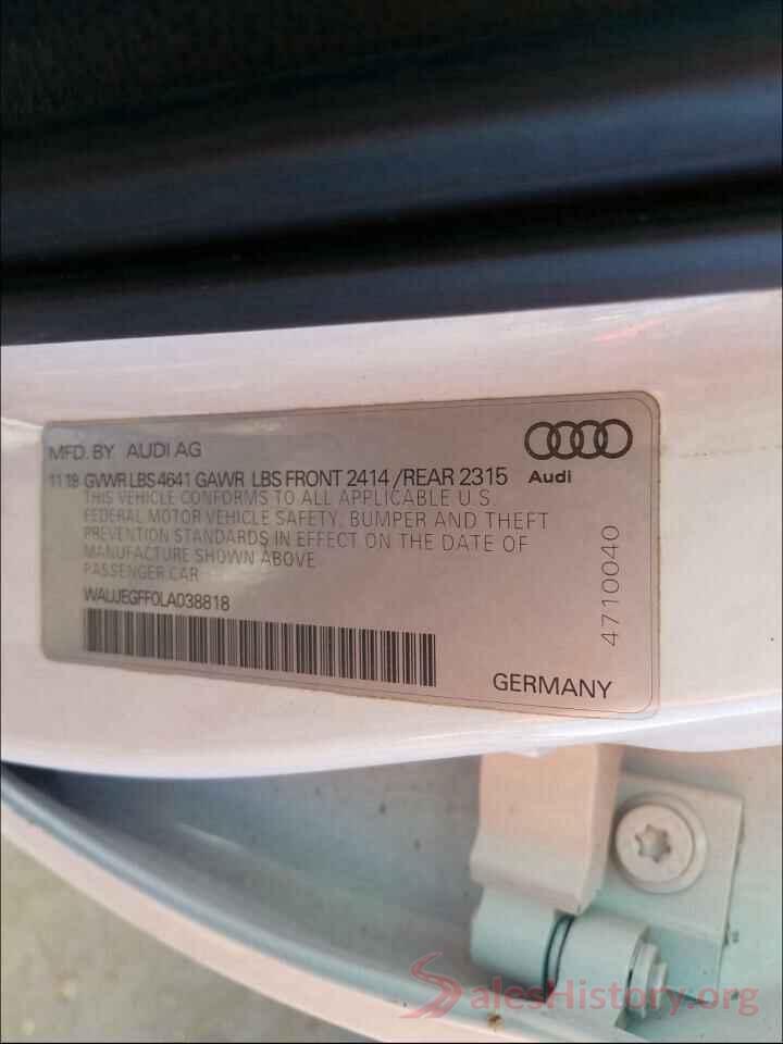 WAUJEGFF0LA038818 2020 AUDI A3