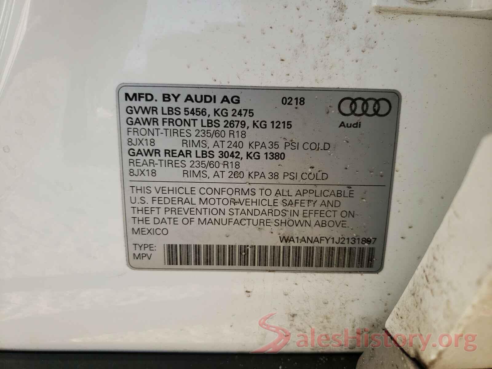 WA1ANAFY1J2131897 2018 AUDI Q5