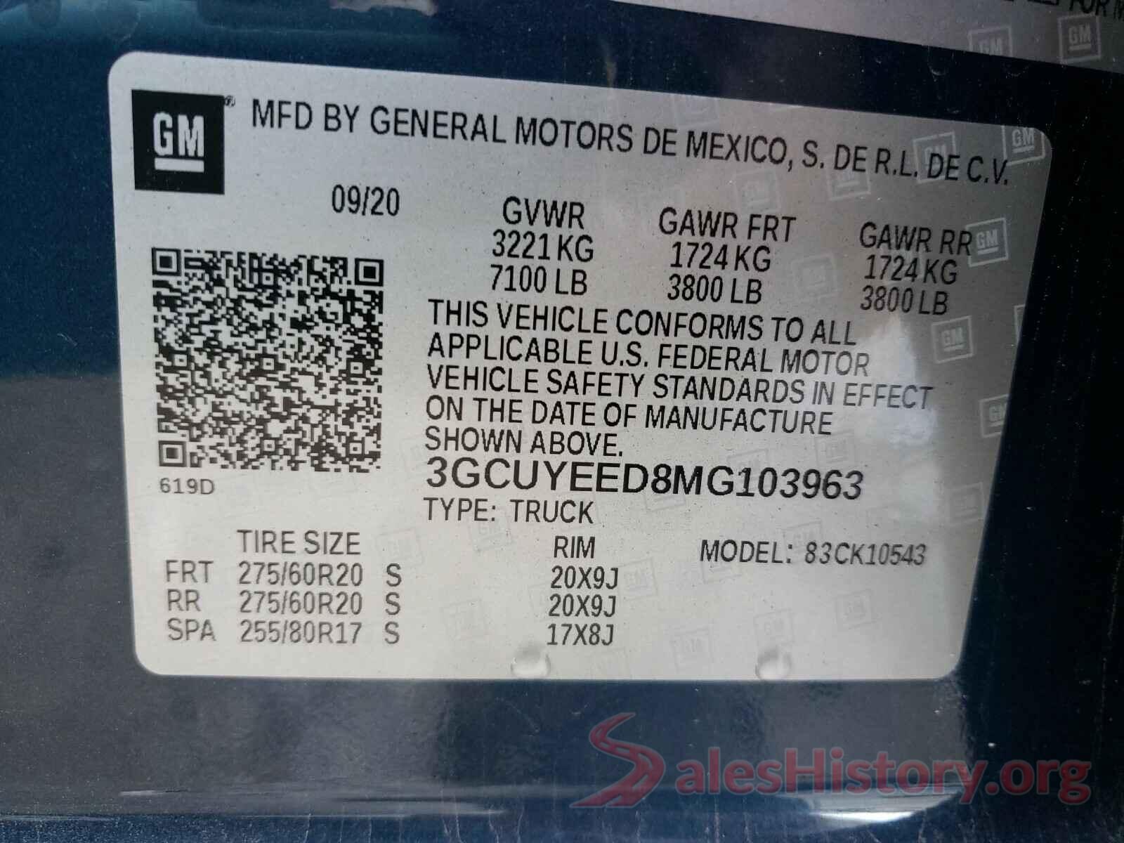 3GCUYEED8MG103963 2021 CHEVROLET SILVERADO